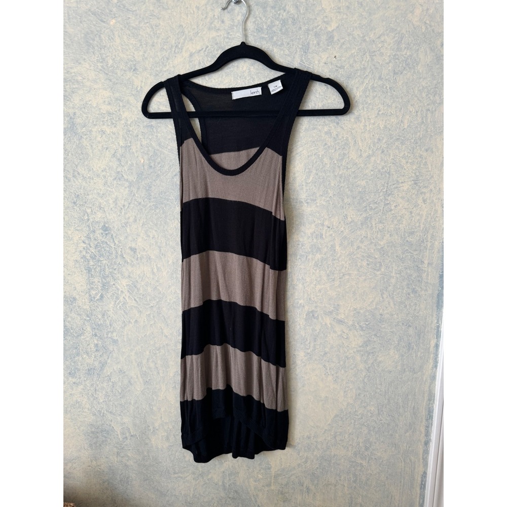 Kersh Essentials Women's Navy Blue & Tan Striped Scoop Neck Tank Top Size 1/9